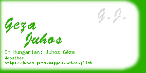 geza juhos business card